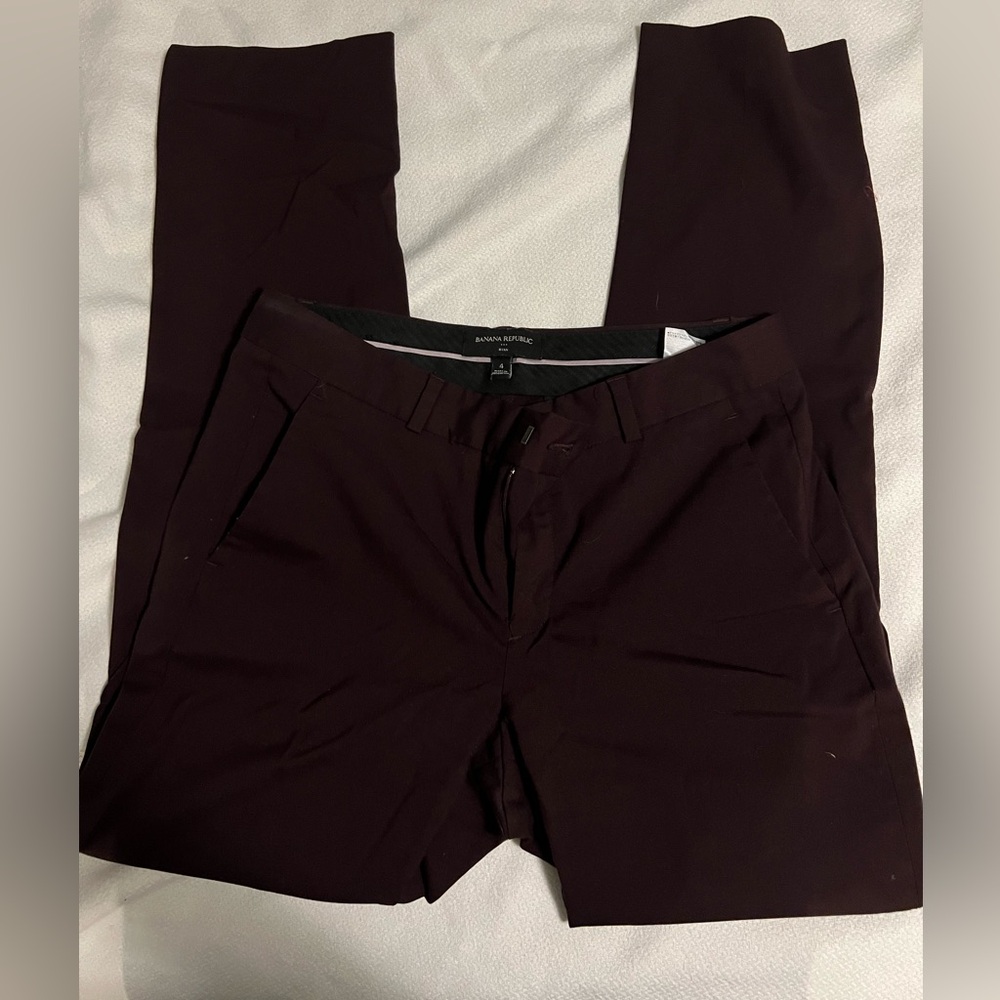 Banana Republic Maroon Dress Pants with Tapered Fit